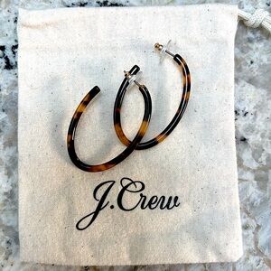 J. Crew Tortoise Oval Hoop Earrings NWOT